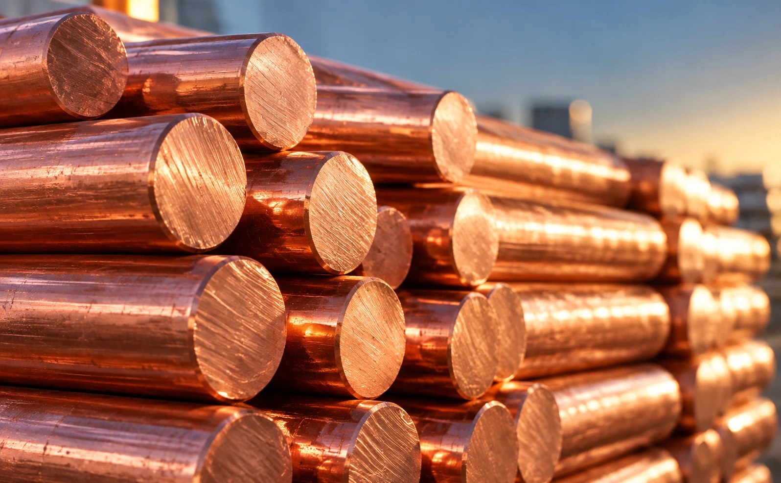 Stacked copper bars